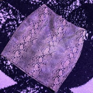 Snake Print Faux-Leather Mini Skirt